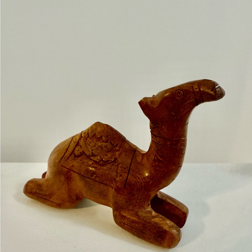 Handcrafted Wooden Camel Figurine
